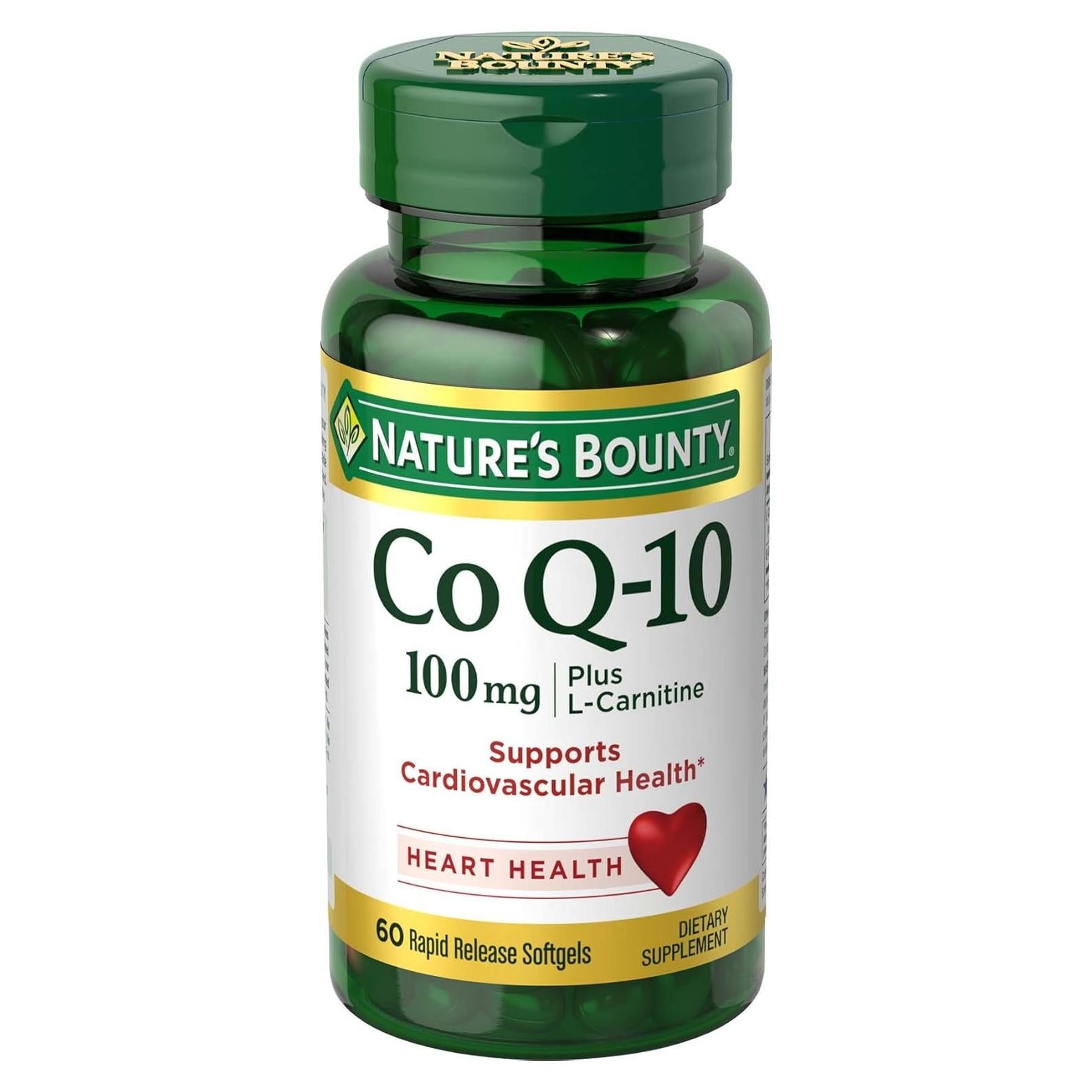 CoQ10 Nature's Bounty 100mg + L-Carnitina 60 Gelatinas Blandas