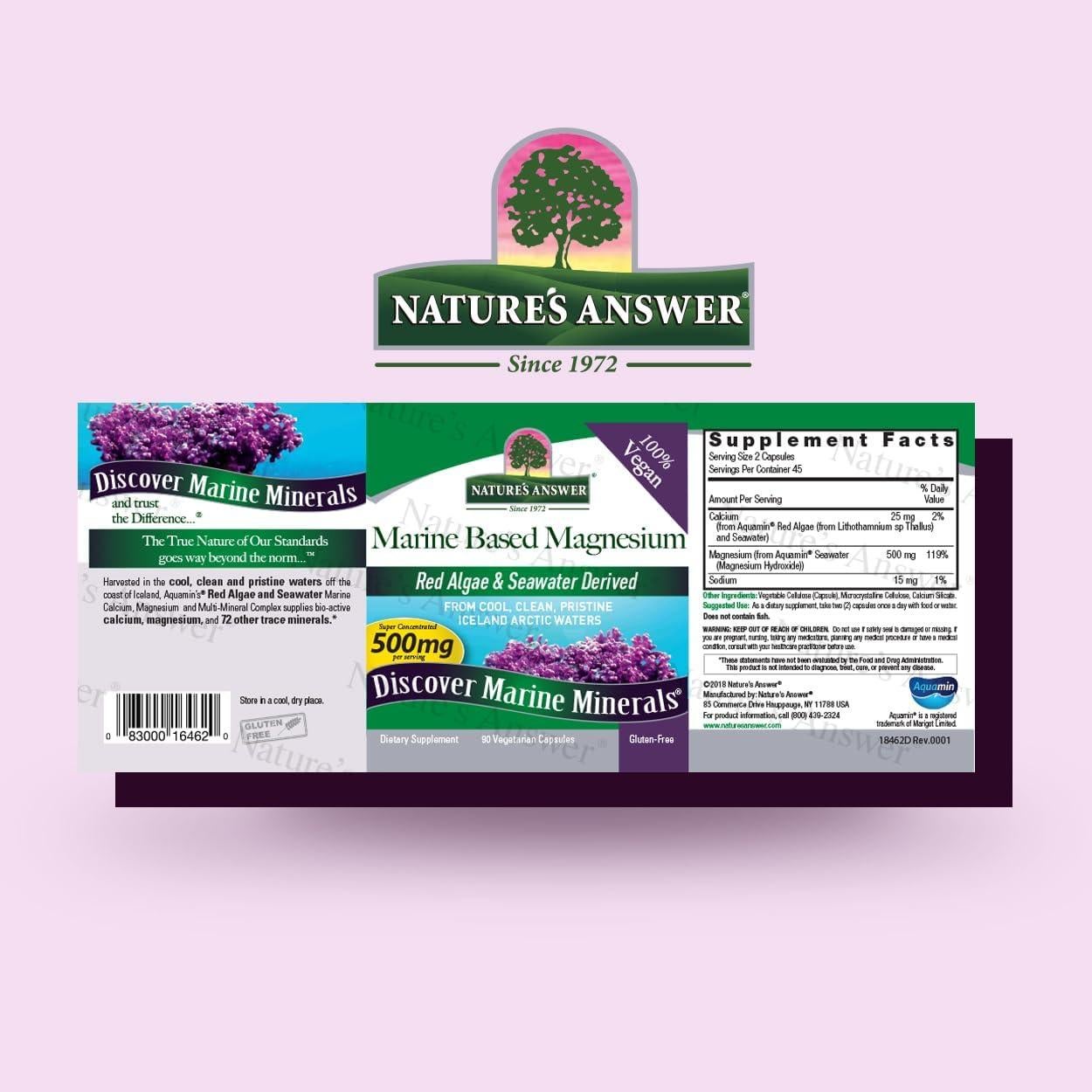 Cápsulas de Calcio y Magnesio Nature's Answer 120 Unidades - Vegano