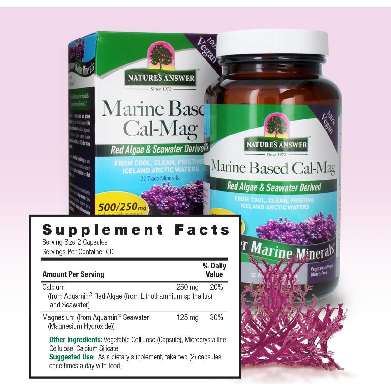 Cápsulas de Calcio y Magnesio Nature's Answer 120 Unidades - Vegano