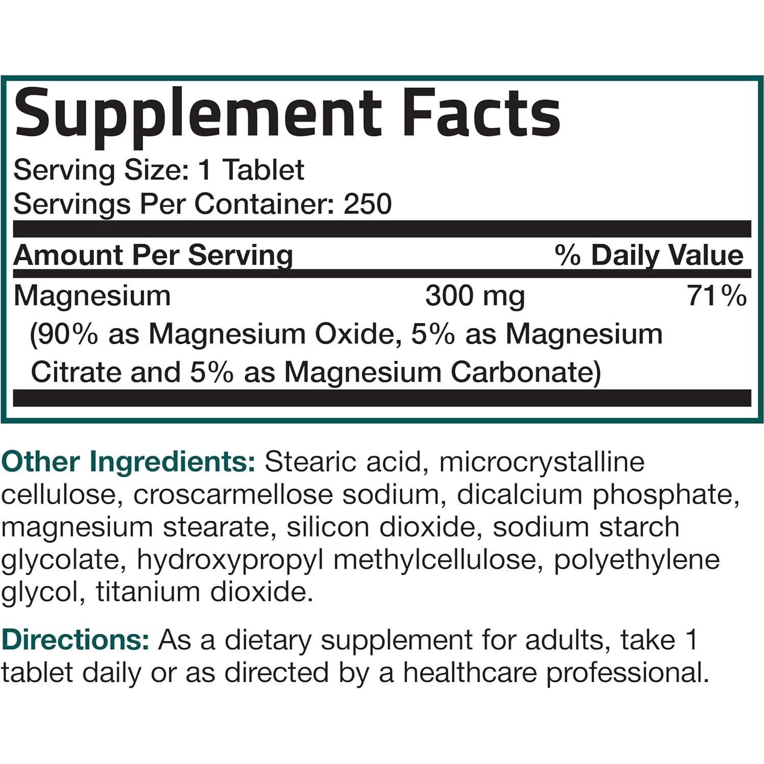 Complejo de Magnesio Bronson 300mg - 250 Tabletas No OGM