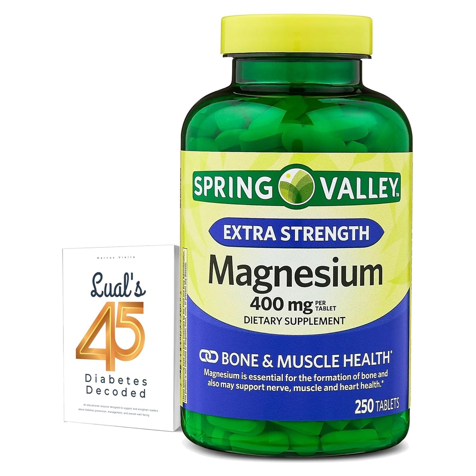 Tabletas de Magnesio Spring Valley 400 mg - 250 Unidades