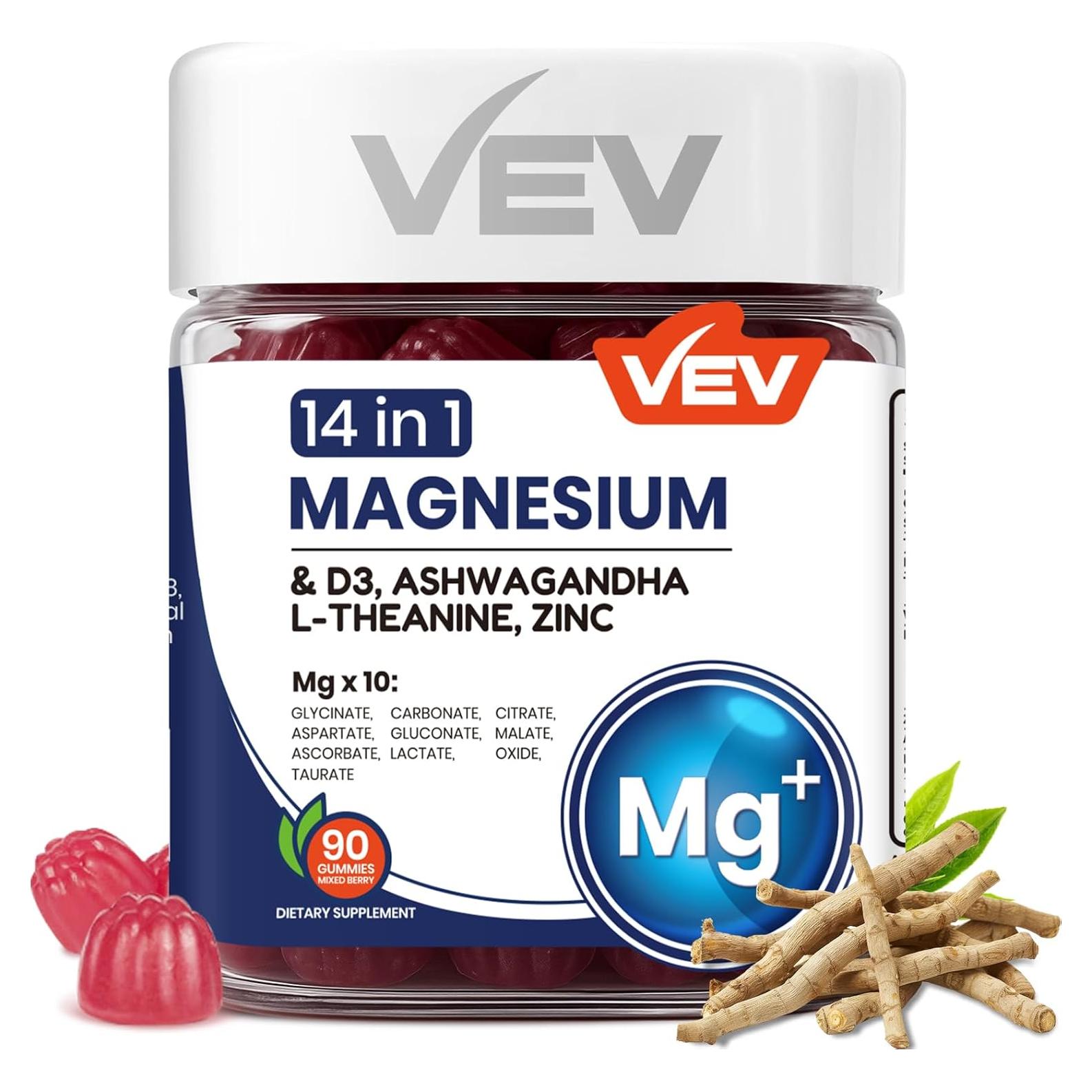 Gomitas de Magnesio VEV Veganas Sin Azúcar - 90 Unidades