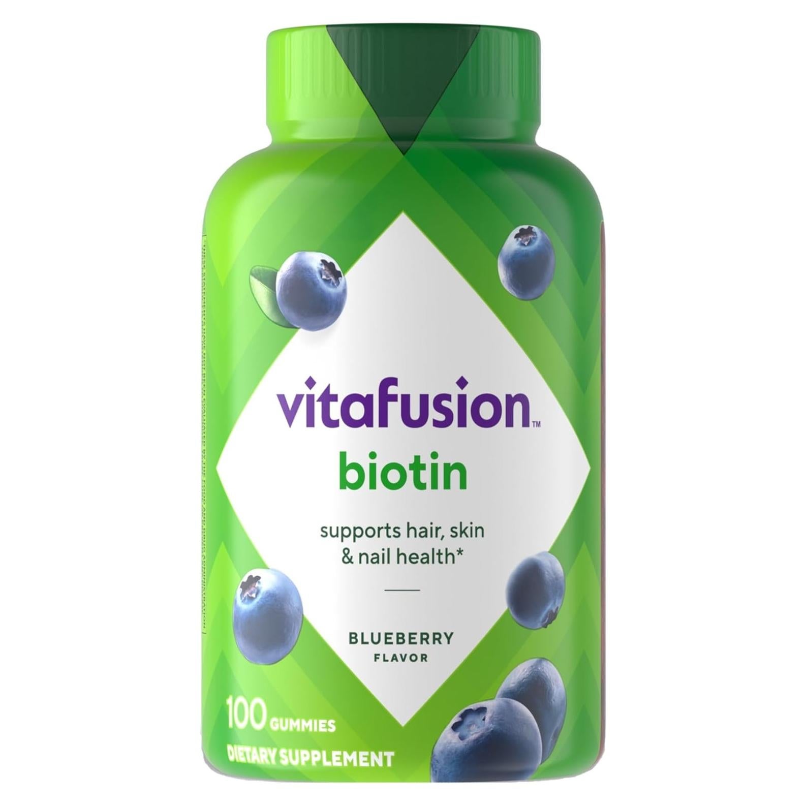 Vitafusion Gomitas de Biotina Extra 5000 mcg Sabor Baya 100 Unidades