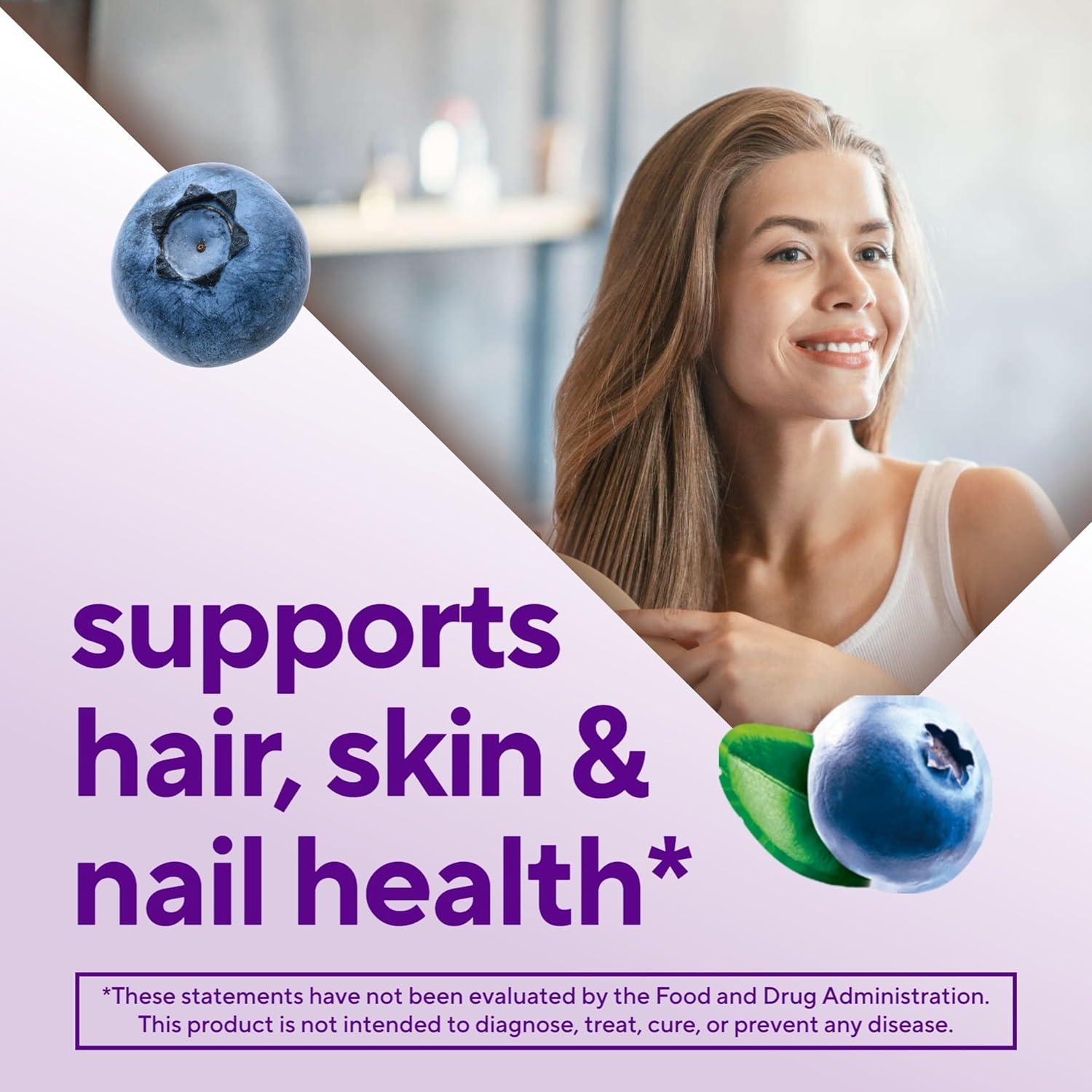 Vitafusion Gomitas de Biotina Extra 5000 mcg Sabor Baya 100 Unidades