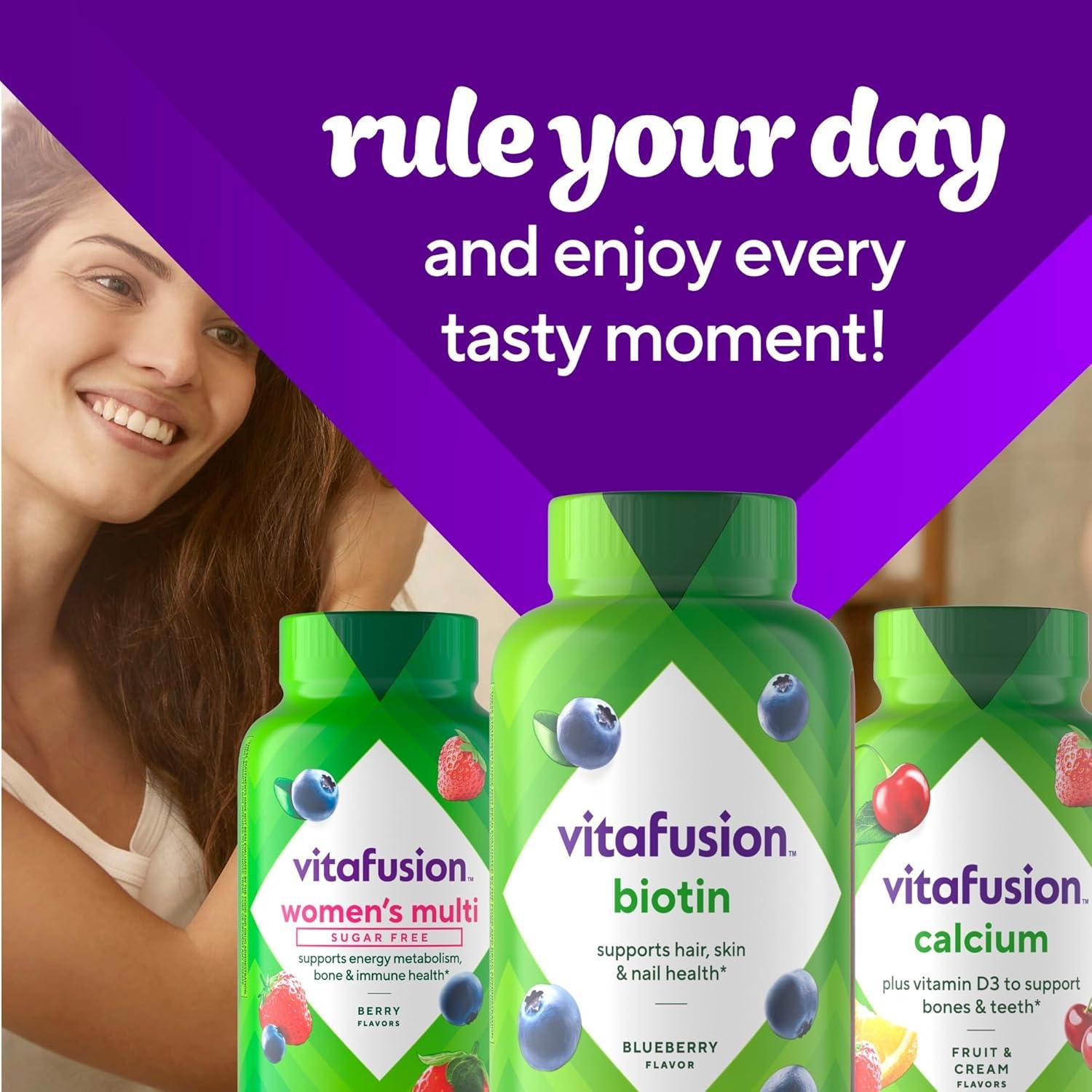 Vitafusion Gomitas de Biotina Extra 5000 mcg Sabor Baya 100 Unidades