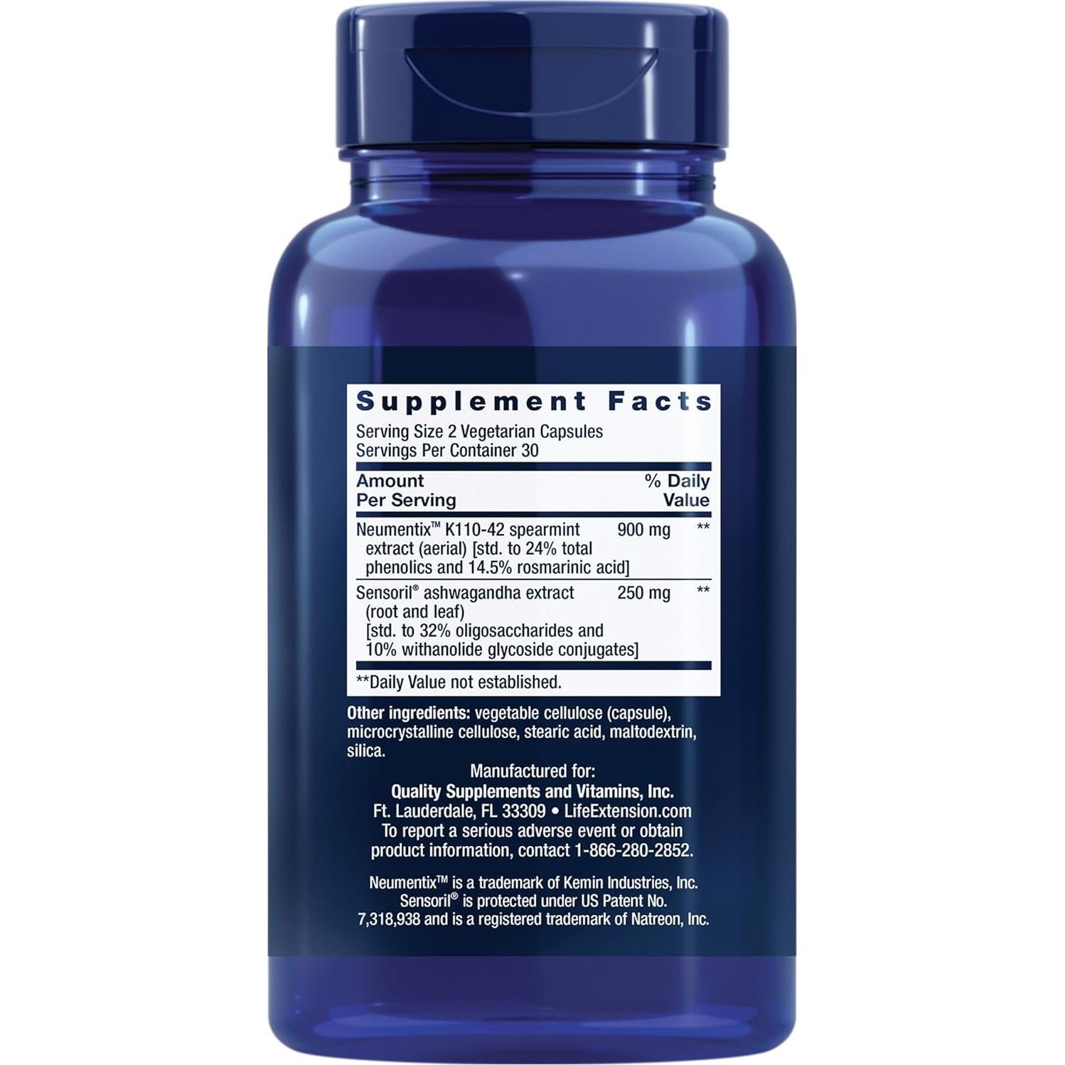 Life Extension Ashwagandha Plus 60 Cápsulas Vegetarianas