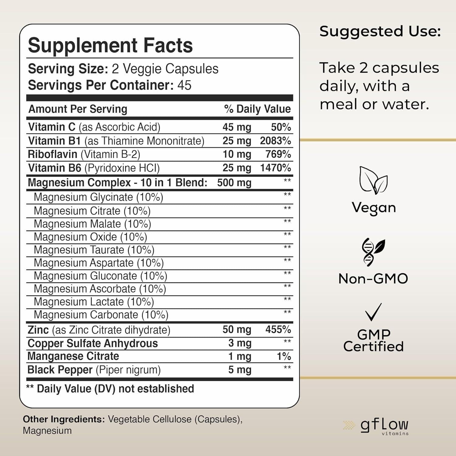 Suplemento Complejo de Magnesio 10 en 1 GFLOW - 87.5g