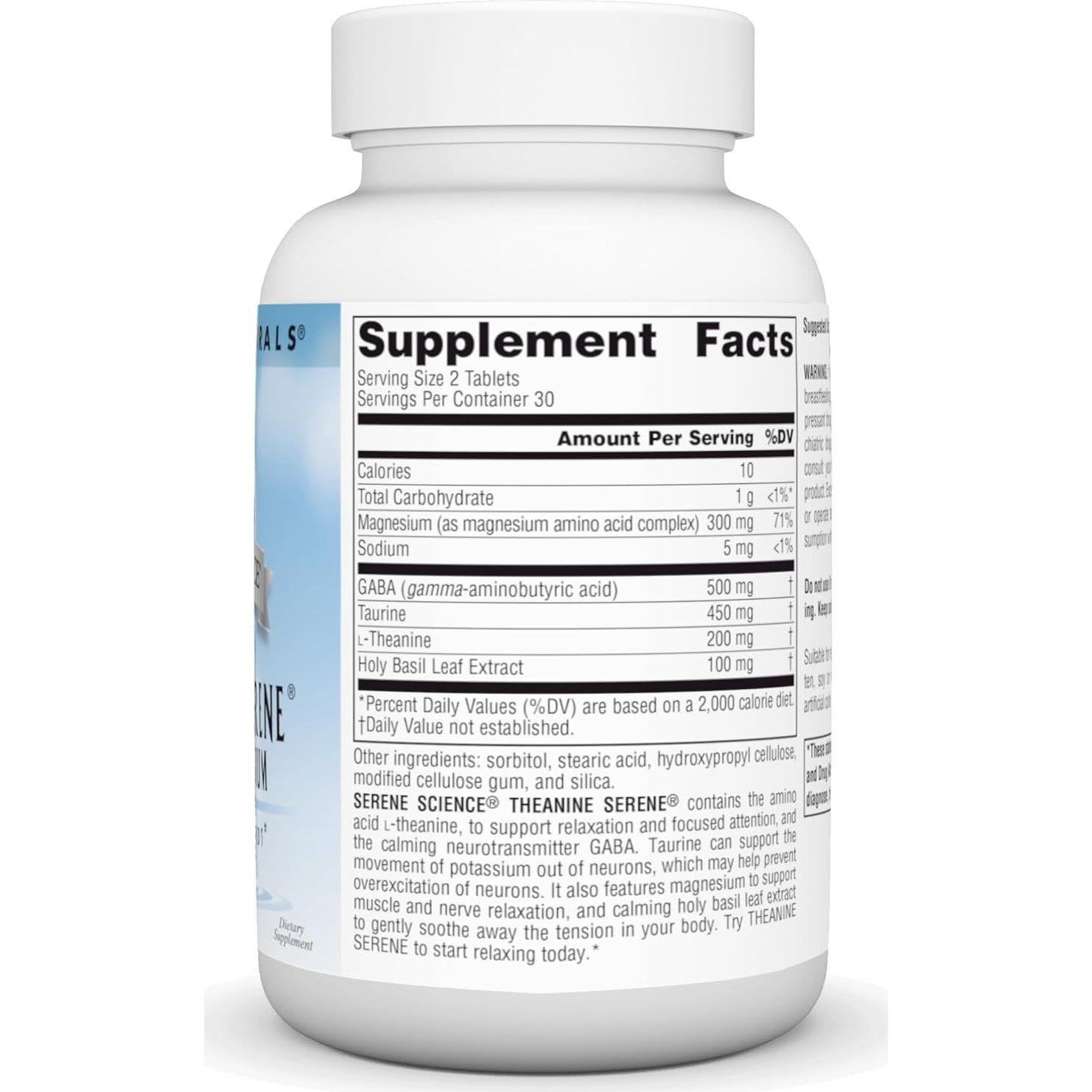 Source Naturals L-Teanina con Magnesio y GABA - 60 Tabletas