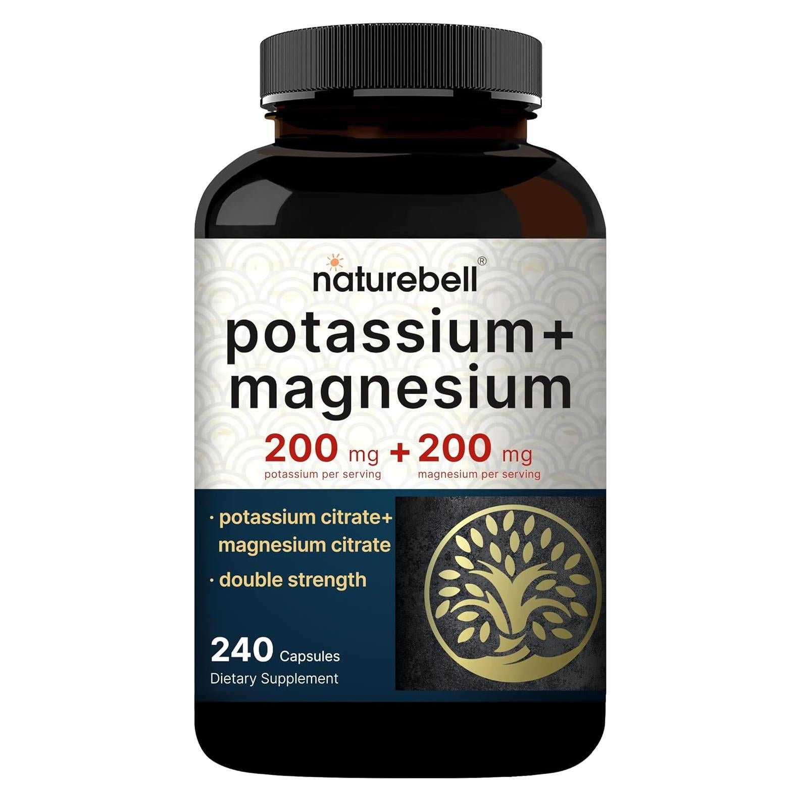 Naturebell Suplemento de Potasio y Magnesio 240 Cápsulas