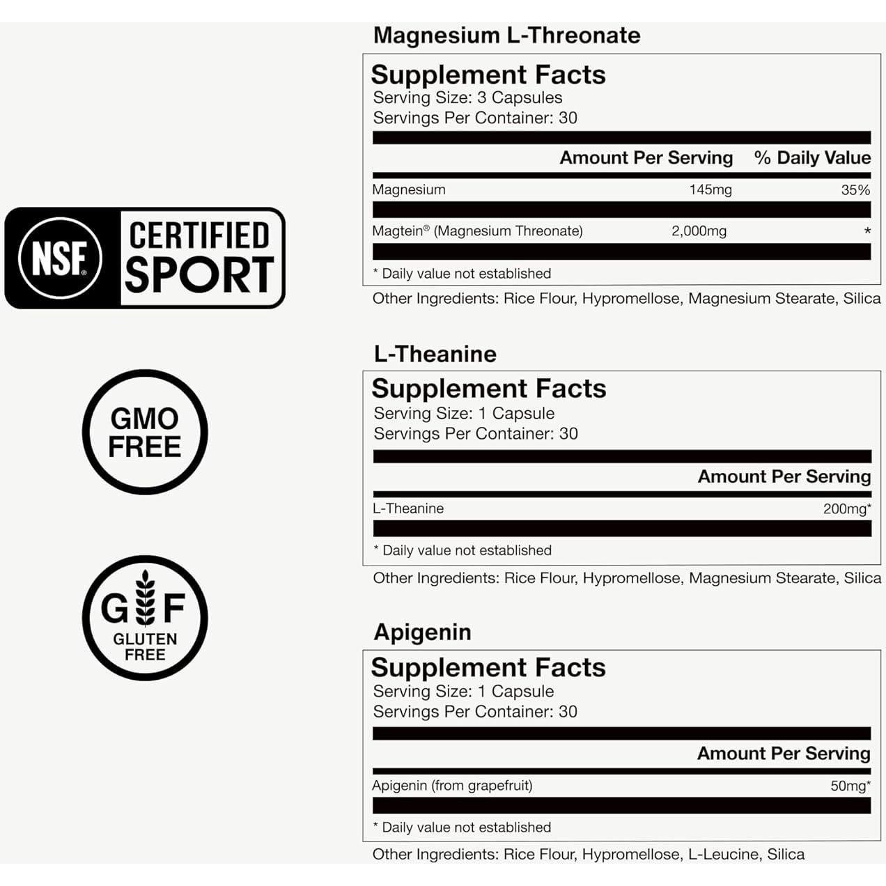 Suplemento de Sueño Momentous - Magnesio L-Treonato 30 Porciones