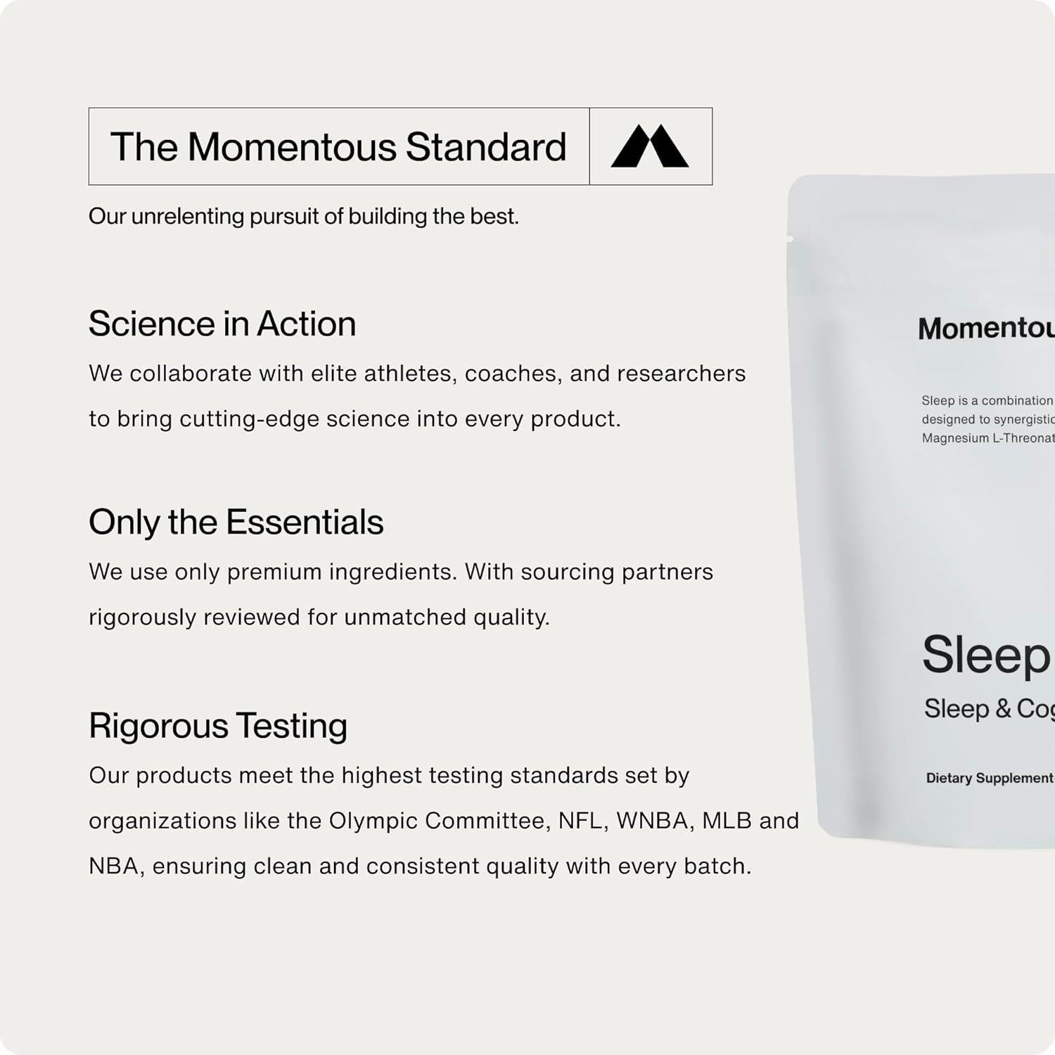 Suplemento de Sueño Momentous - Magnesio L-Treonato 30 Porciones