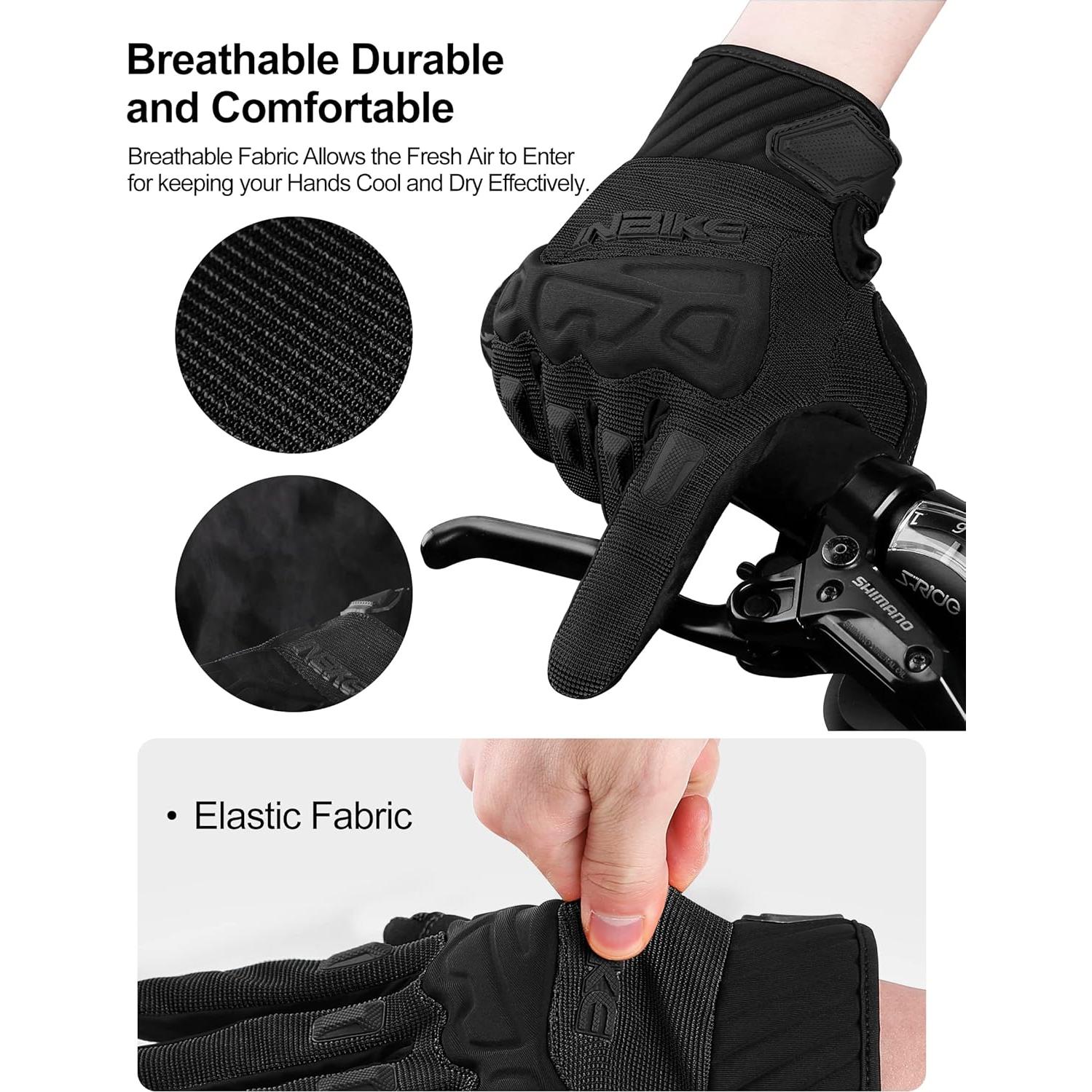 Guantes de Ciclismo INBIKE Negros con Protección y Acolchado