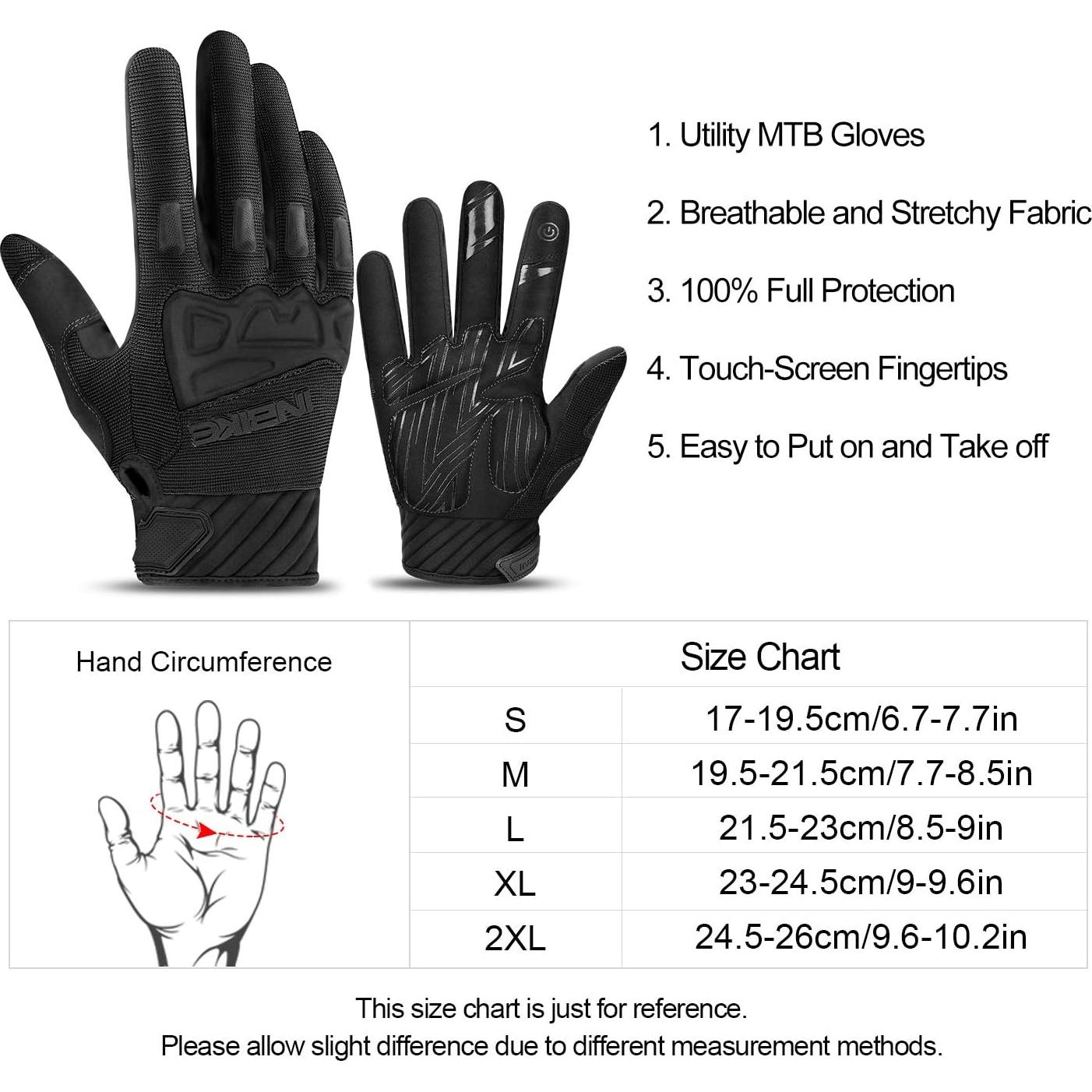 Guantes de Ciclismo INBIKE Negros con Protección y Acolchado
