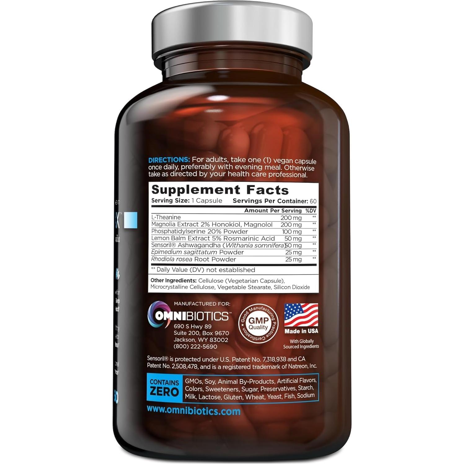 Suplemento de Cortisol OmniBiotics 60 Cápsulas Veganas - Relajación