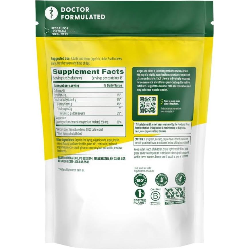 Suplemento Relajante Megafood Fresa con Magnesio 30 Unidades