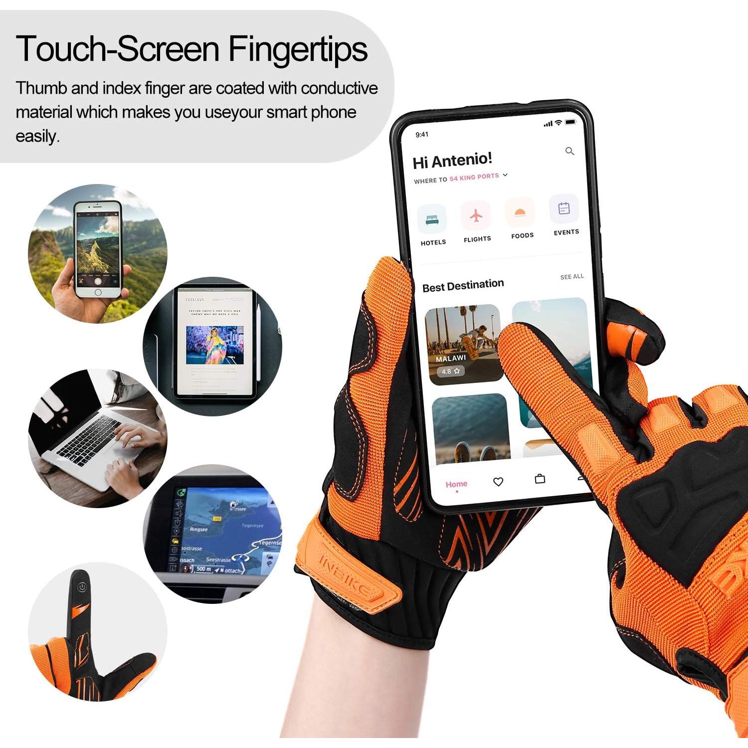 Guantes de Ciclismo INBIKE Naranja XX-Large Transpirables