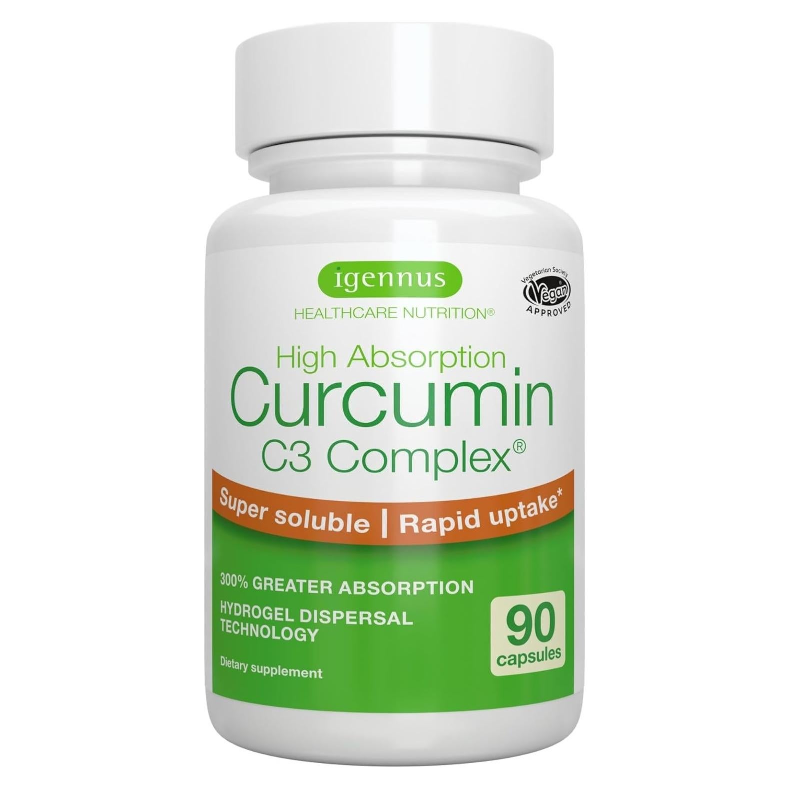 Suplemento de Curcumina Avanzada Igennus 90 Cápsulas 300% Absorción