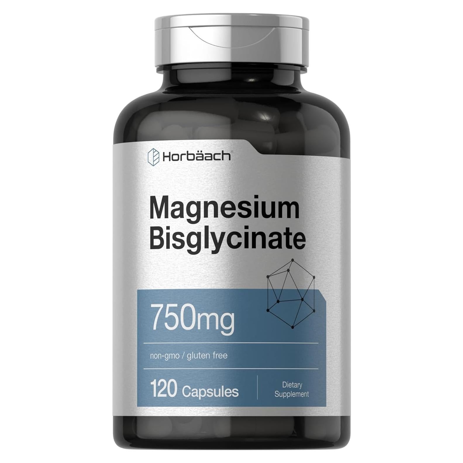Bisglicinato de Magnesio Horbäach 750mg 120 Cápsulas Sin Gluten
