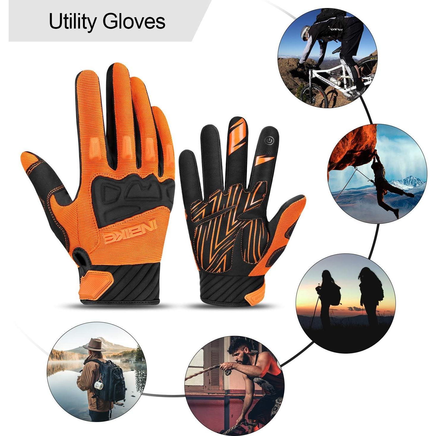 Guantes de Ciclismo INBIKE Naranja Medianos Transpirables