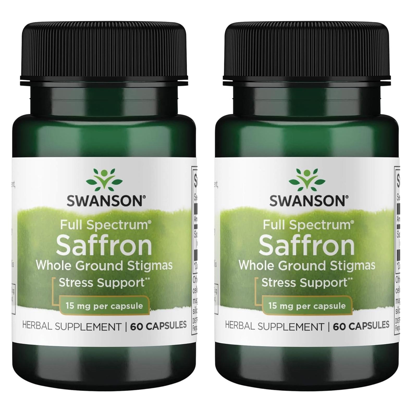 Suplemento Herbal de Azafrán Swanson 60 Cápsulas 15mg