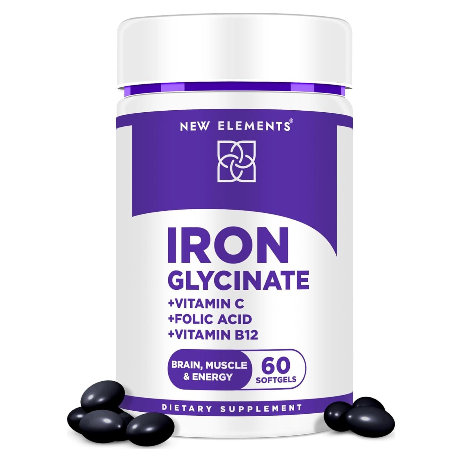 Glicinato de Hierro 50mg + Vitamina C y B12 - Suplemento Avanzado