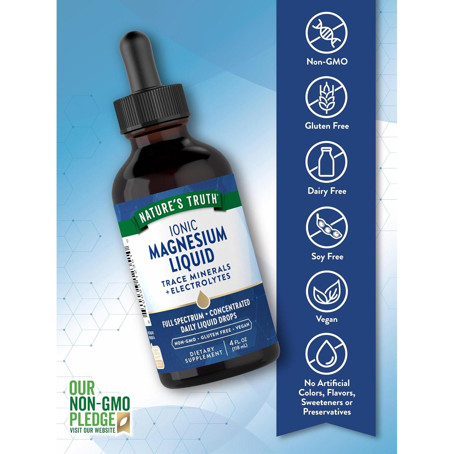 Gotas Líquidas de Magnesio Iónico La Verdad de la Naturaleza 200mg