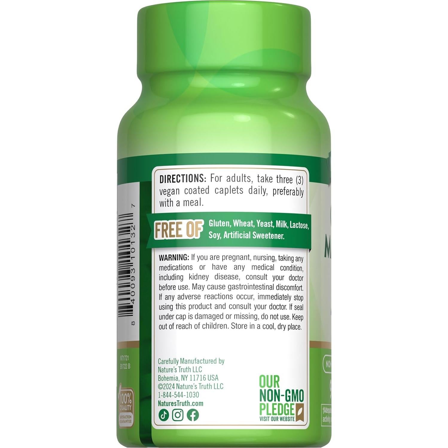 Calcio Magnesio Zinc La Verdad de la Naturaleza 90 Tabletas