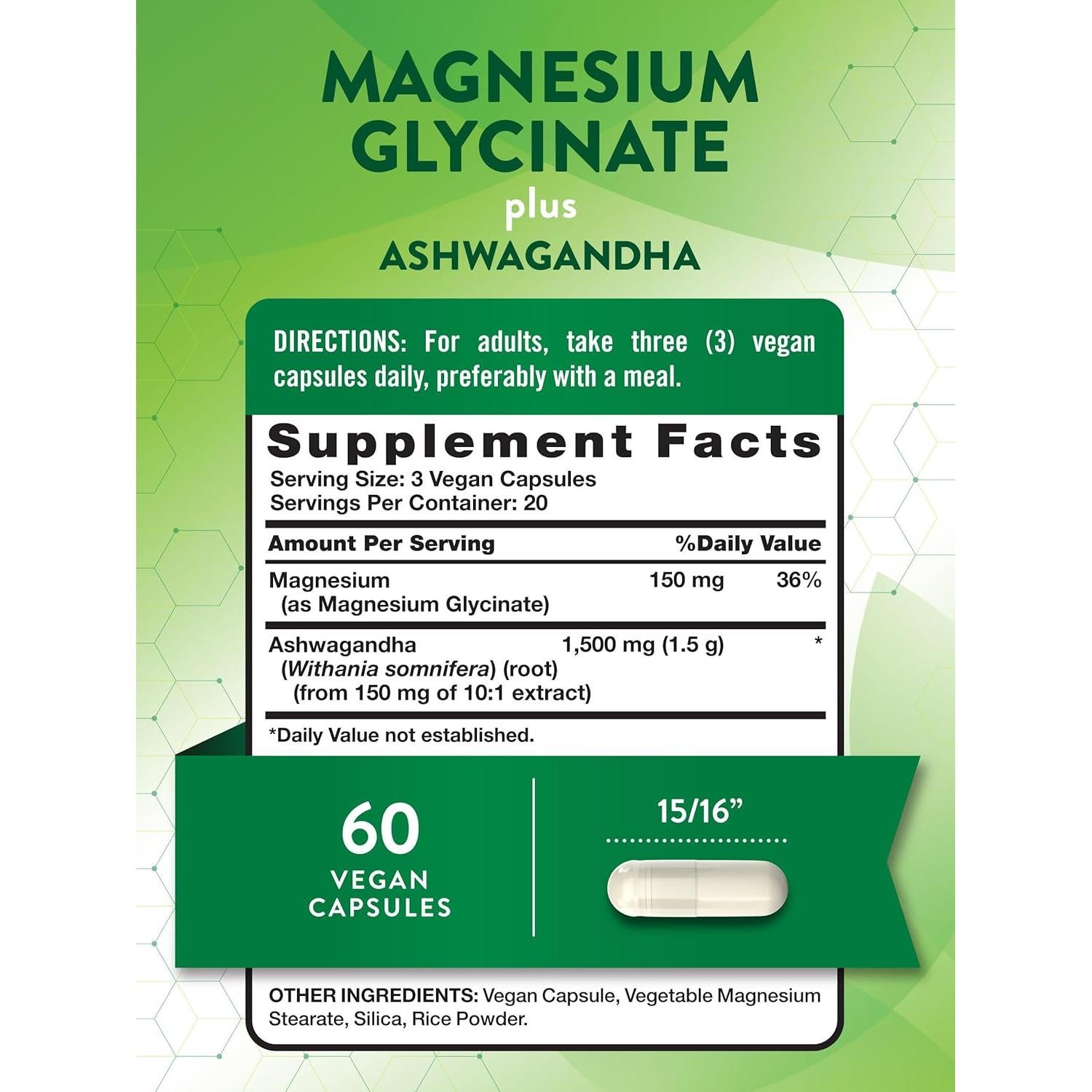 Magnesio Glicinato con Ashwagandha La Verdad de la Naturaleza 60 Cápsulas