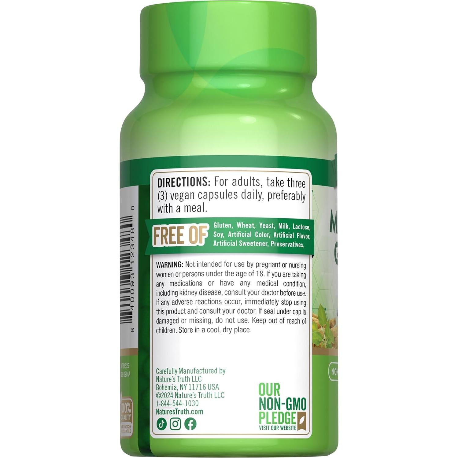 Magnesio Glicinato con Ashwagandha La Verdad de la Naturaleza 60 Cápsulas