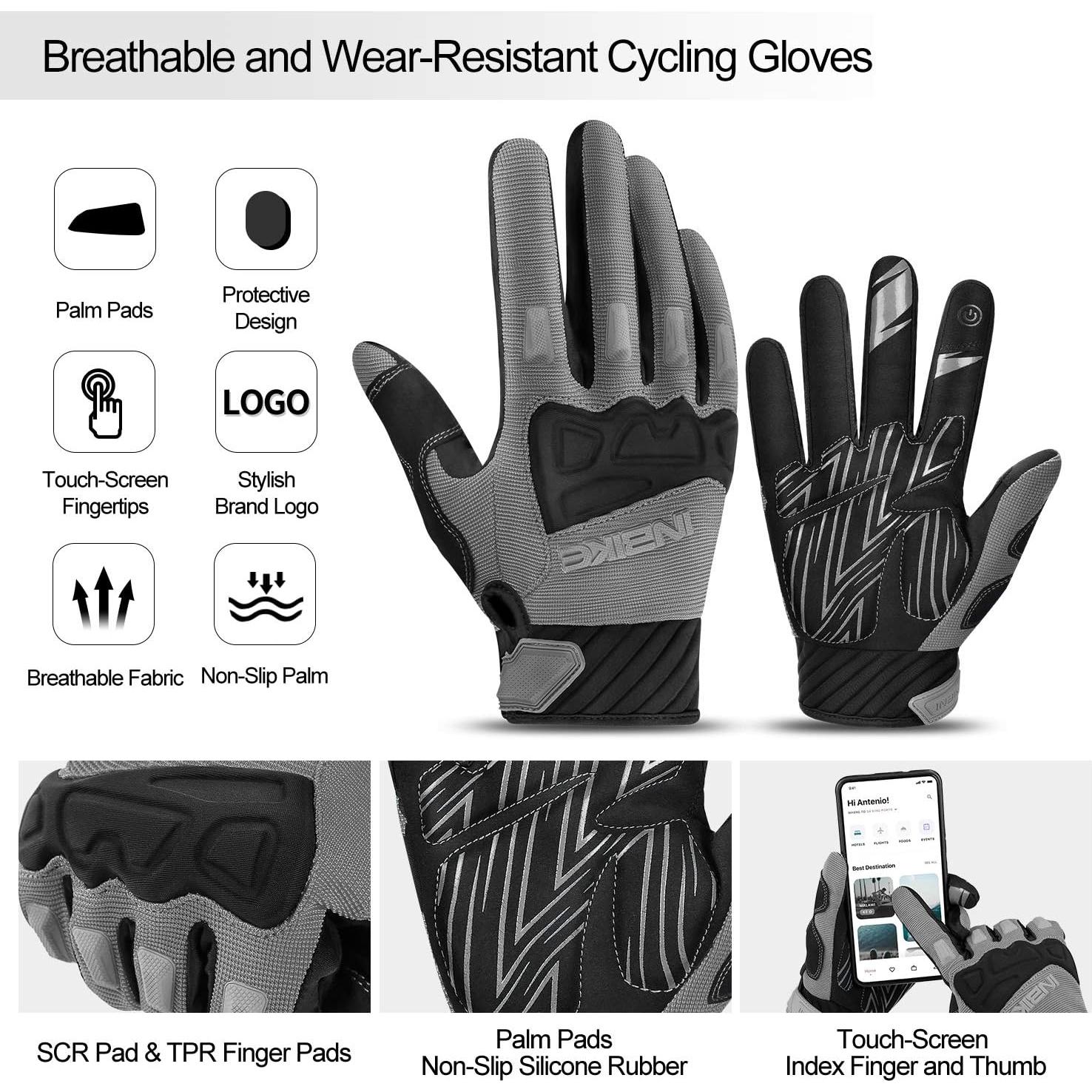 Guantes de Ciclismo INBIKE para Hombre Transpirables y con Protección