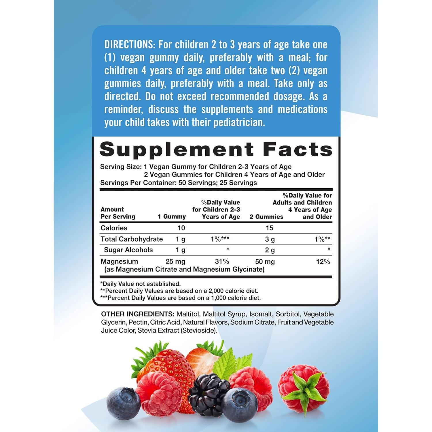 Gomitas de Magnesio Nature's Truth para Niños 50 Unidades Sabor Frutas