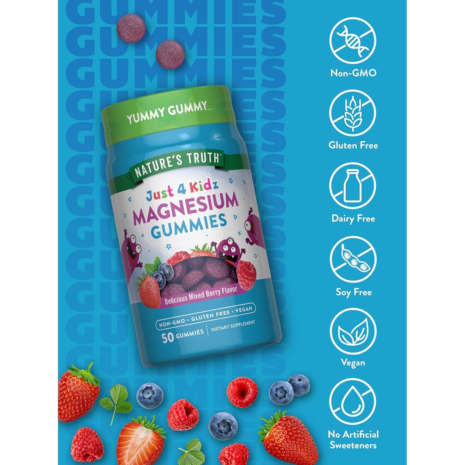 Gomitas de Magnesio Nature's Truth para Niños 50 Unidades Sabor Frutas
