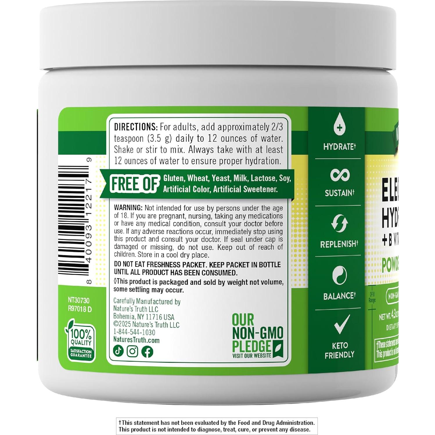 Polvo de Electrolitos Vegano La Verdad de la Naturaleza 156g