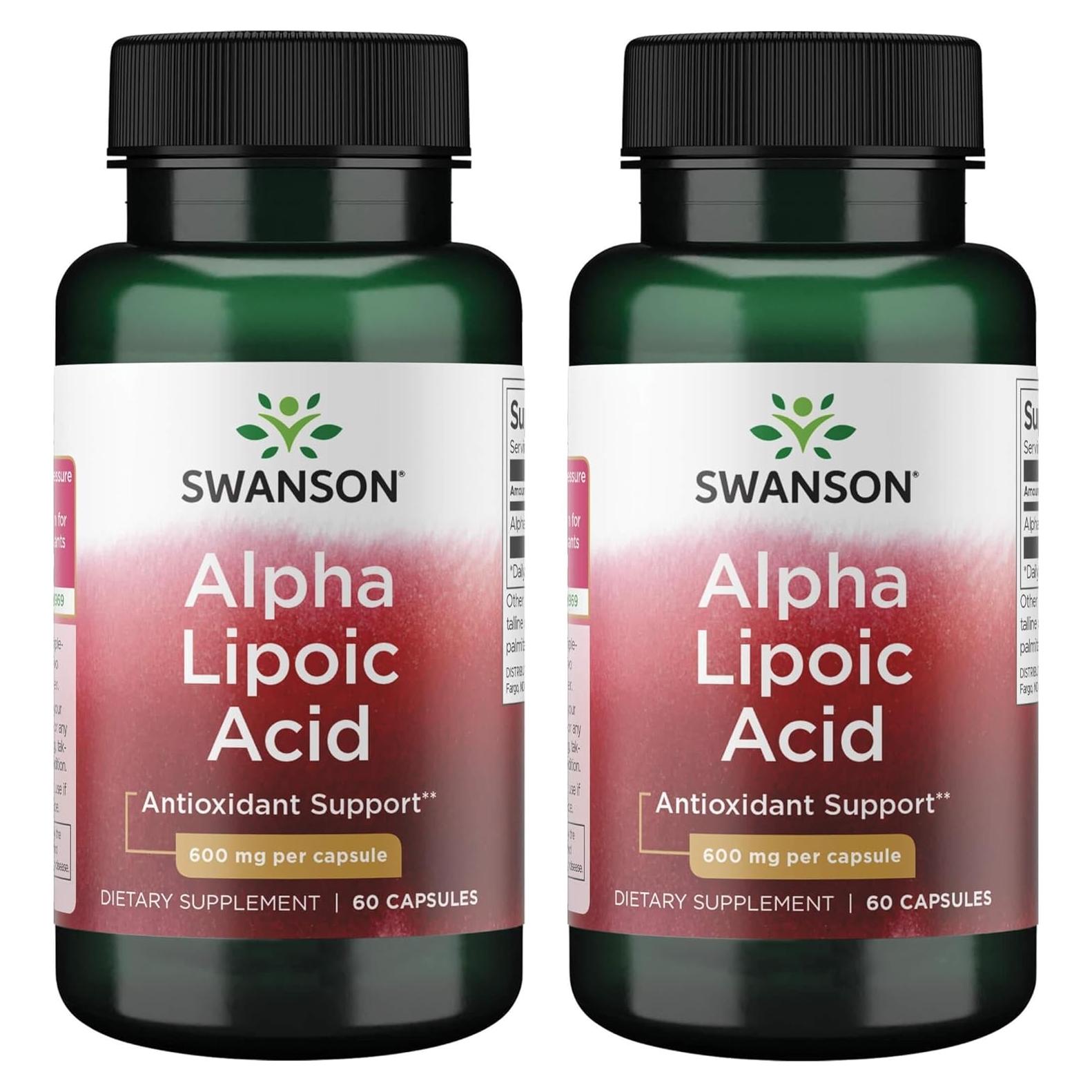 Ácido Alfa Lipoico Swanson 600mg - 60 Cápsulas Antioxidante