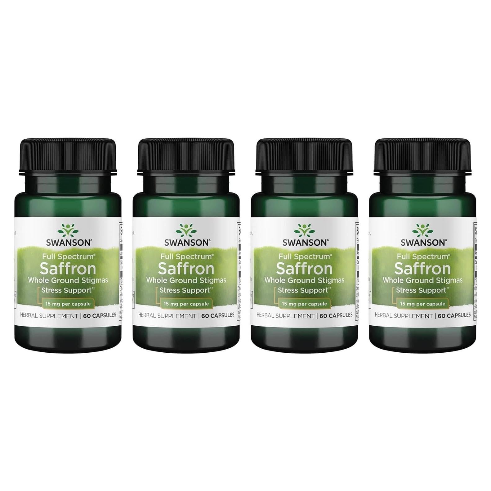 Suplemento de Azafrán Swanson 60 Cápsulas 15mg Paquete de 4