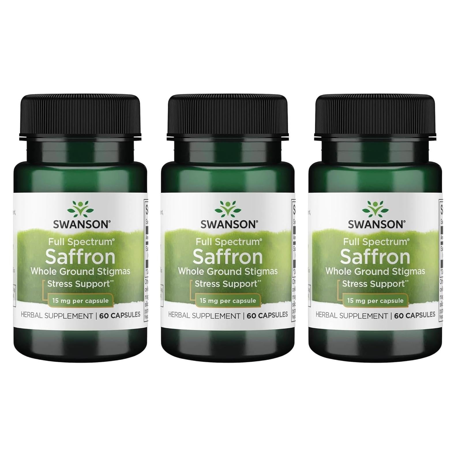 Suplemento Herbal de Azafrán Swanson 60 Cápsulas 15mg