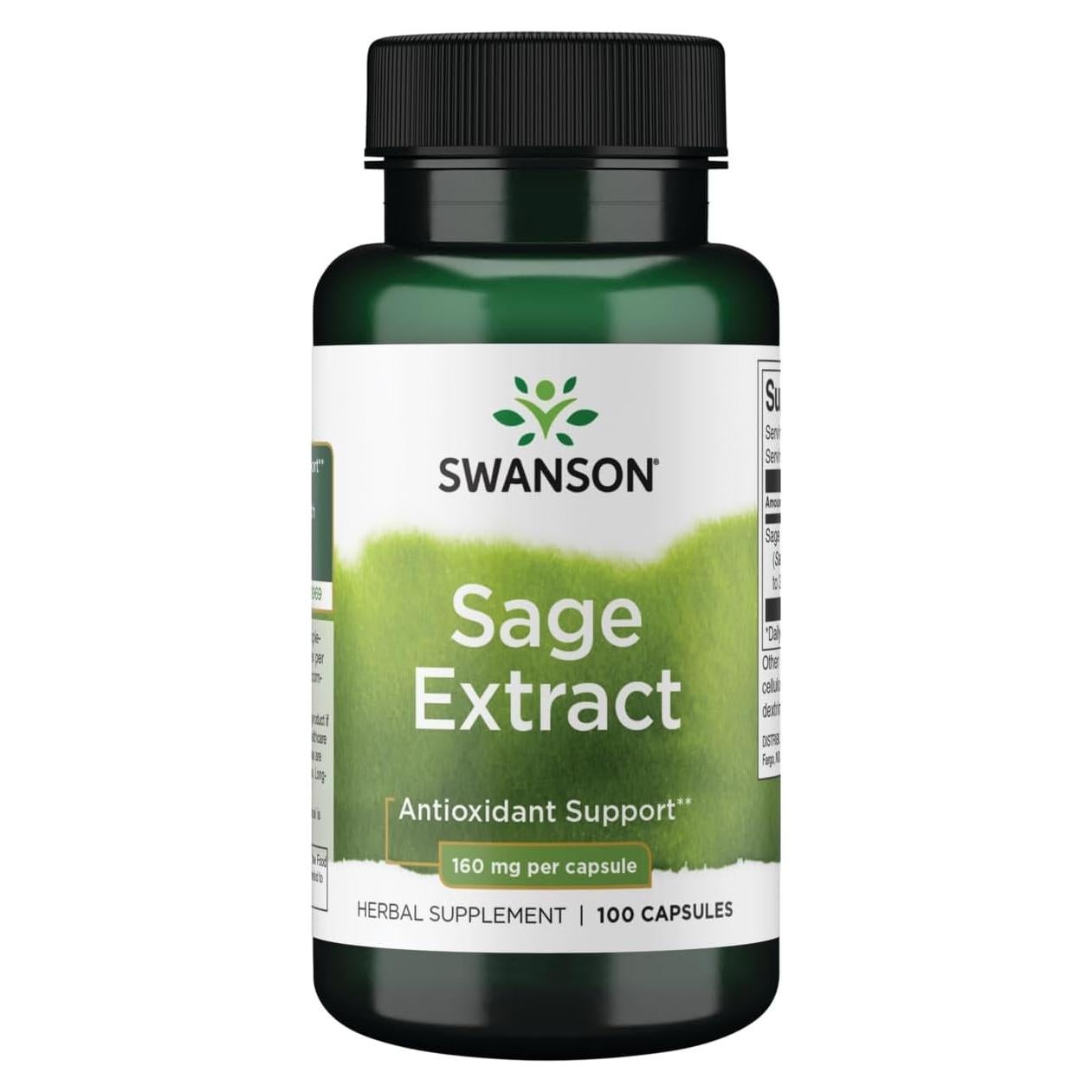 Extracto de Salvia Swanson 100 Cápsulas - 160mg - Salud Total