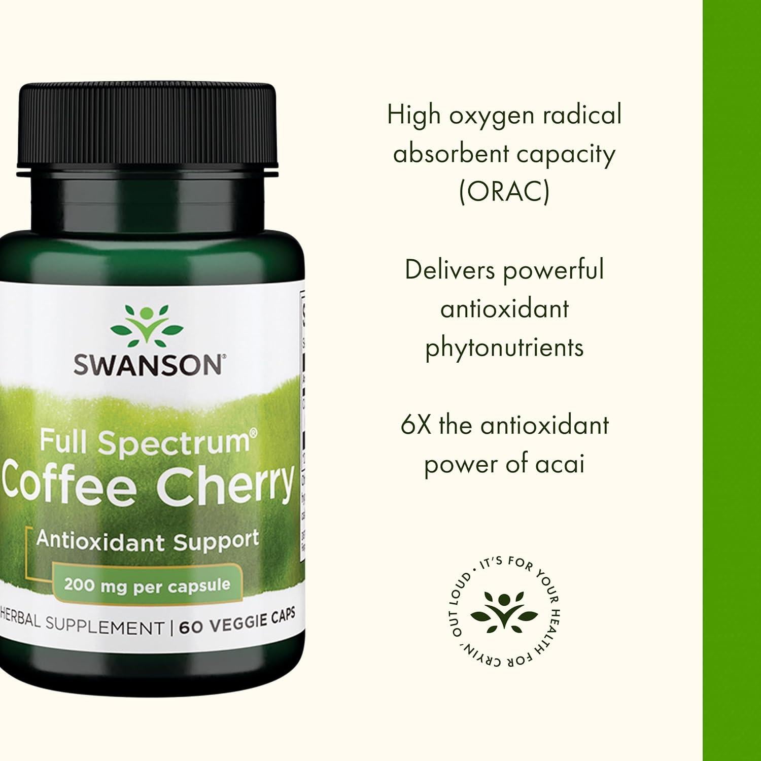 Cereza de Café Swanson 60 Cápsulas 200mg Antioxidantes