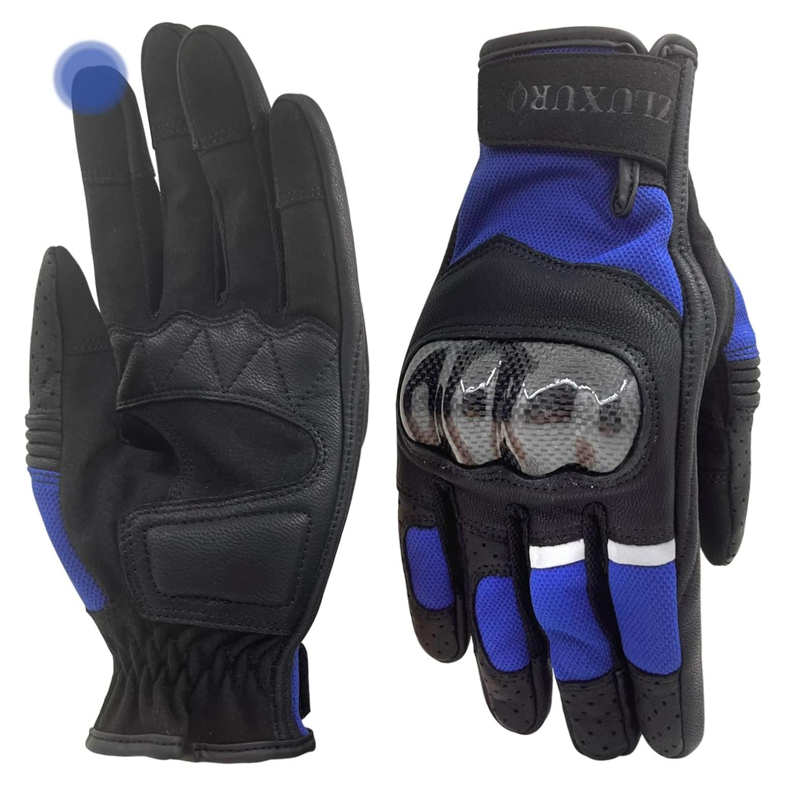 Guantes de Motocicleta ZLUXURQ para Hombre con Protección