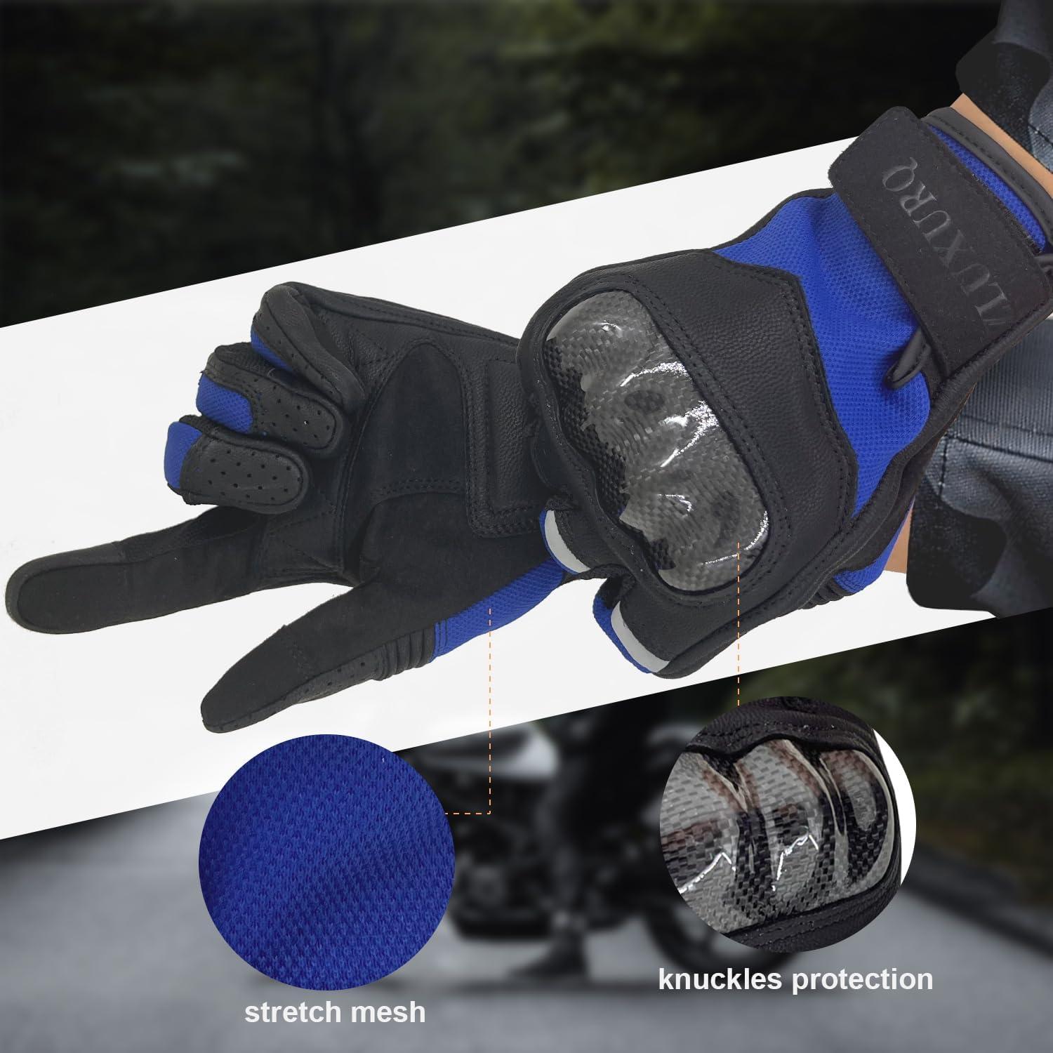 Guantes de Motocicleta ZLUXURQ para Hombre con Protección