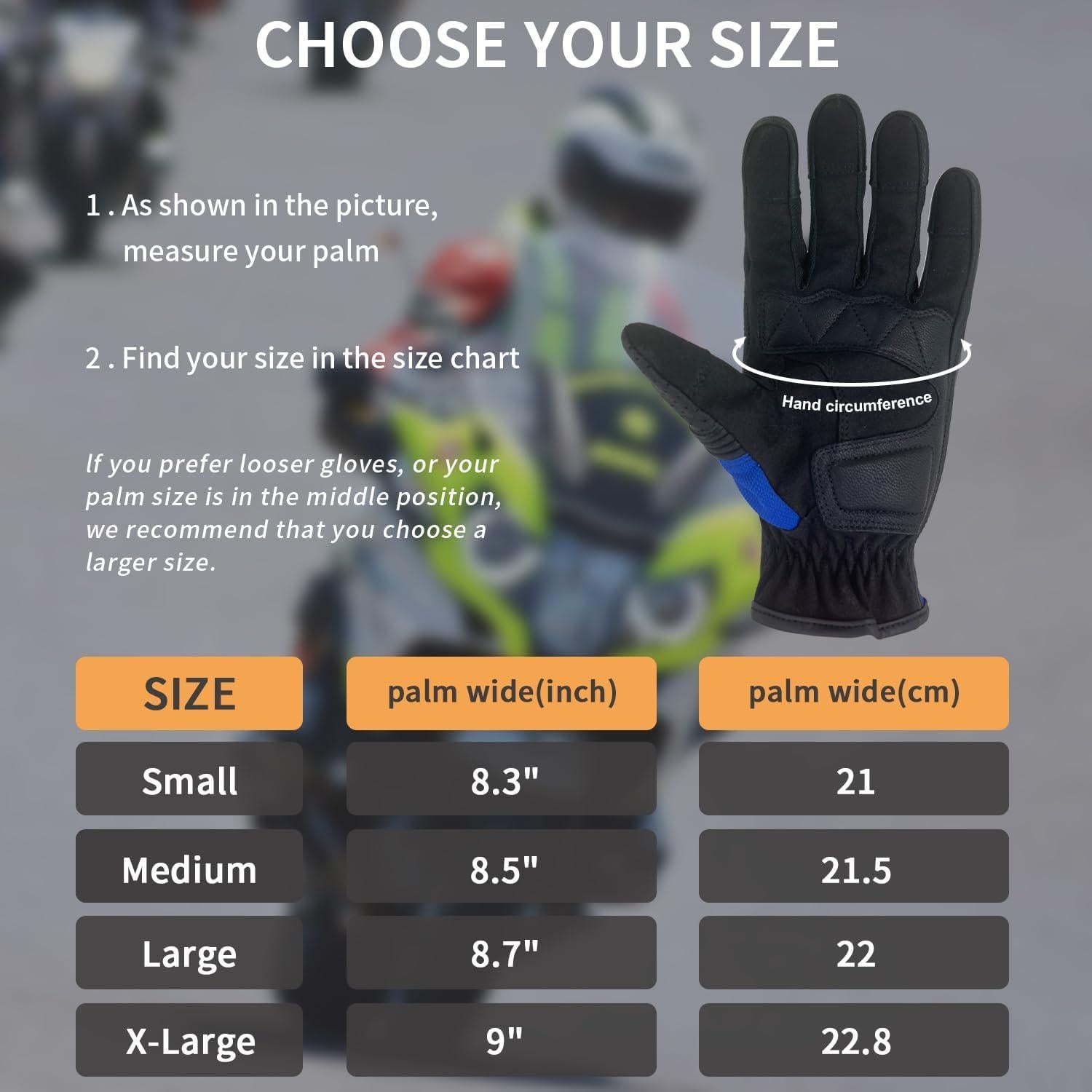 Guantes de Motocicleta ZLUXURQ para Hombre con Protección
