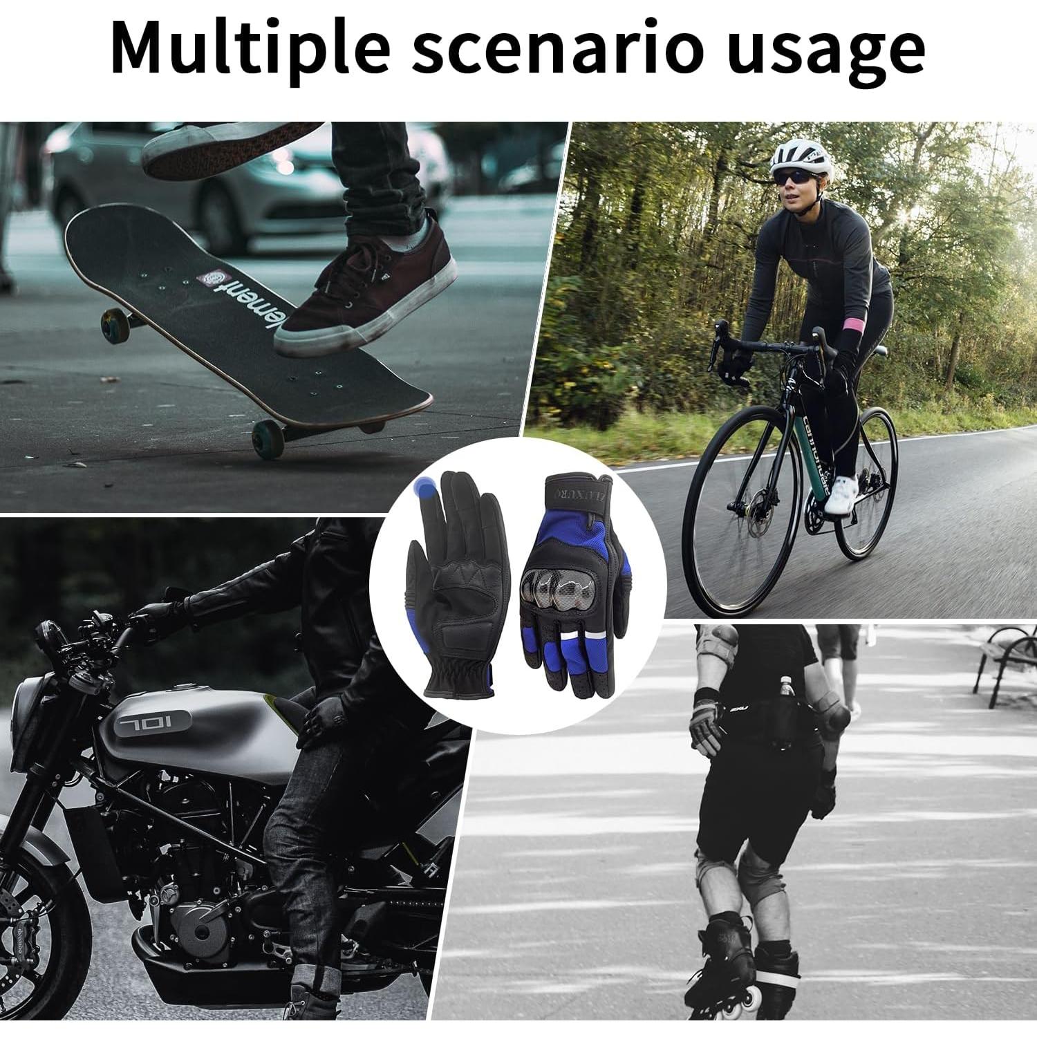 Guantes de Motocicleta ZLUXURQ para Hombre con Protección