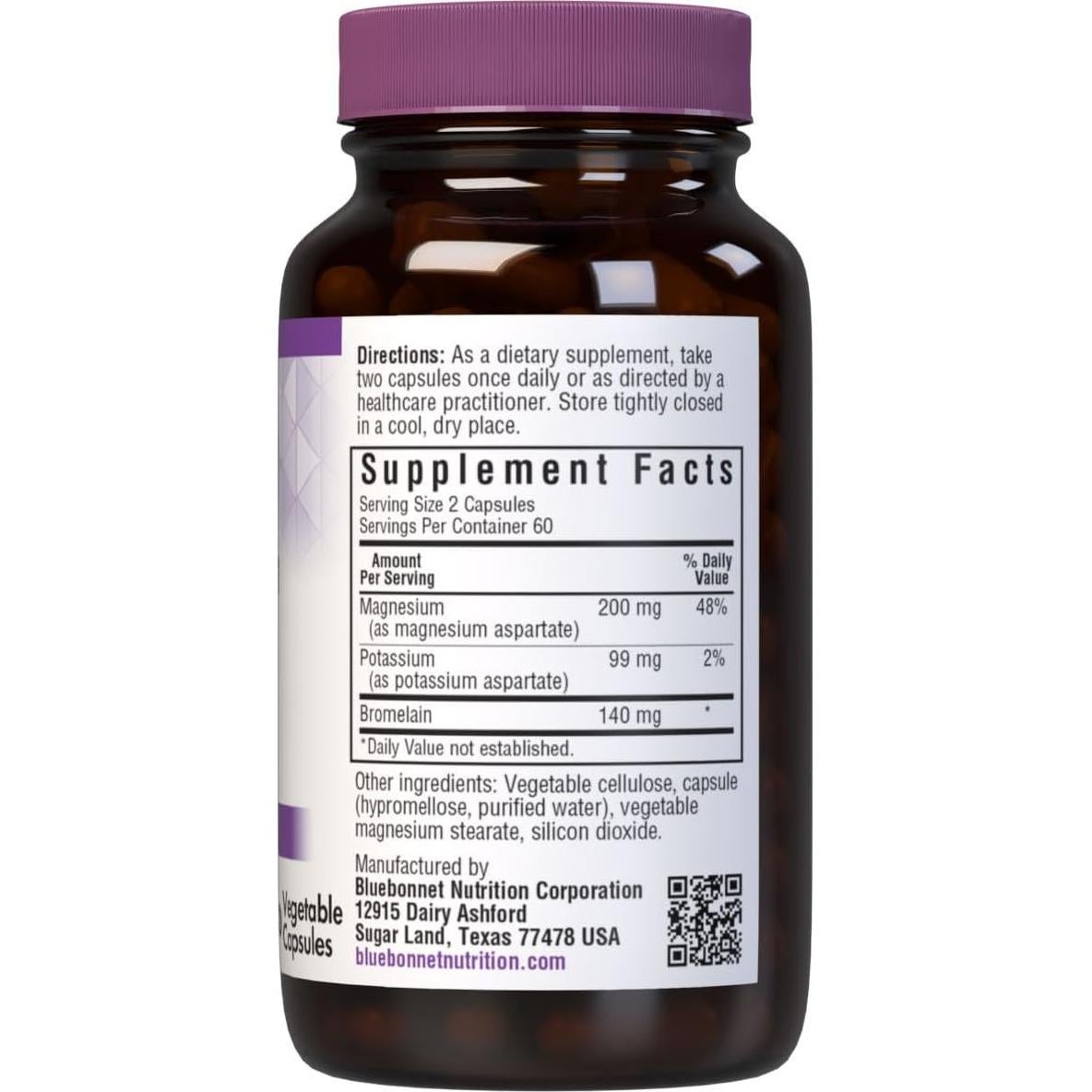 Suplemento de Magnesio y Potasio Bluebonnet 120 Cápsulas