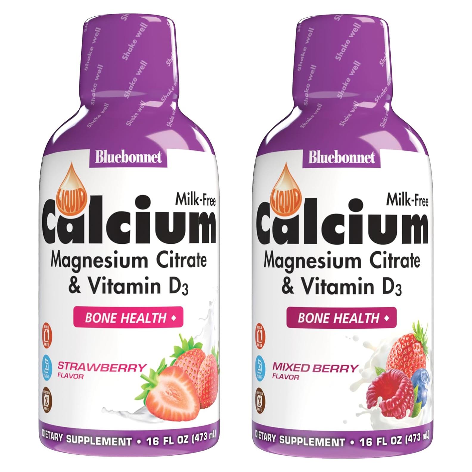 Suplemento de Calcio Líquido Bluebonnet con Magnesio y Vitamina D3