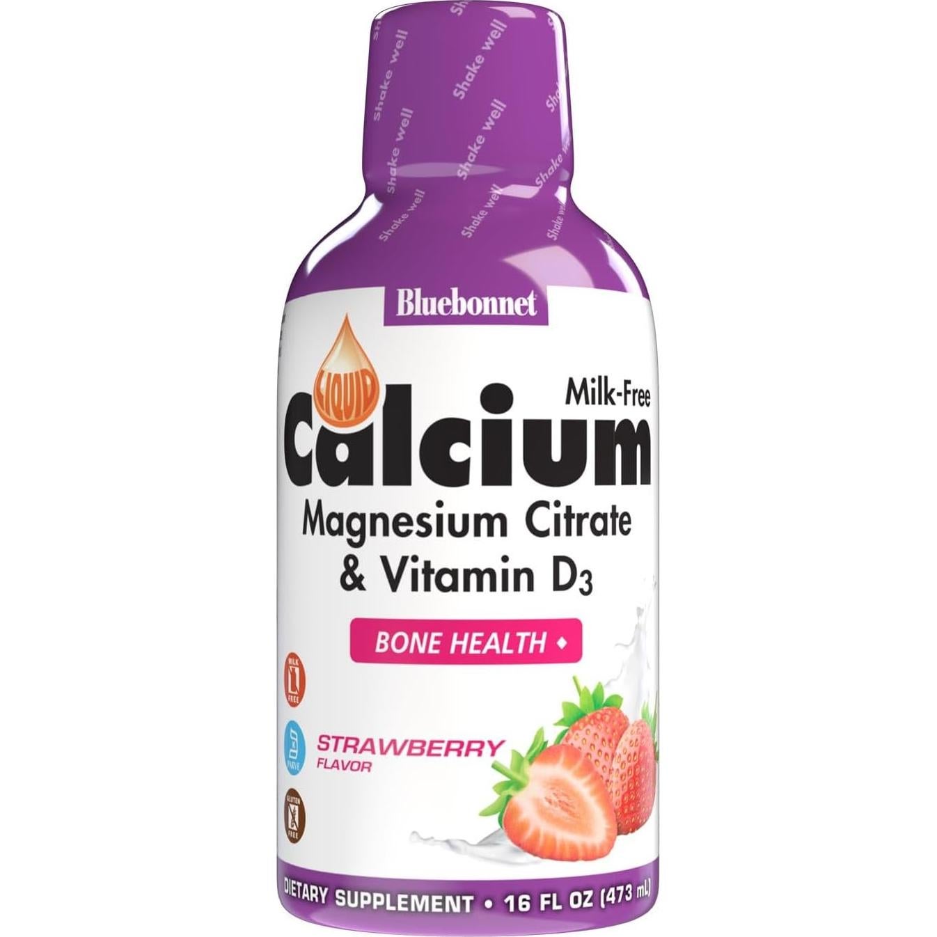 Suplemento de Calcio Líquido Bluebonnet con Magnesio y Vitamina D3