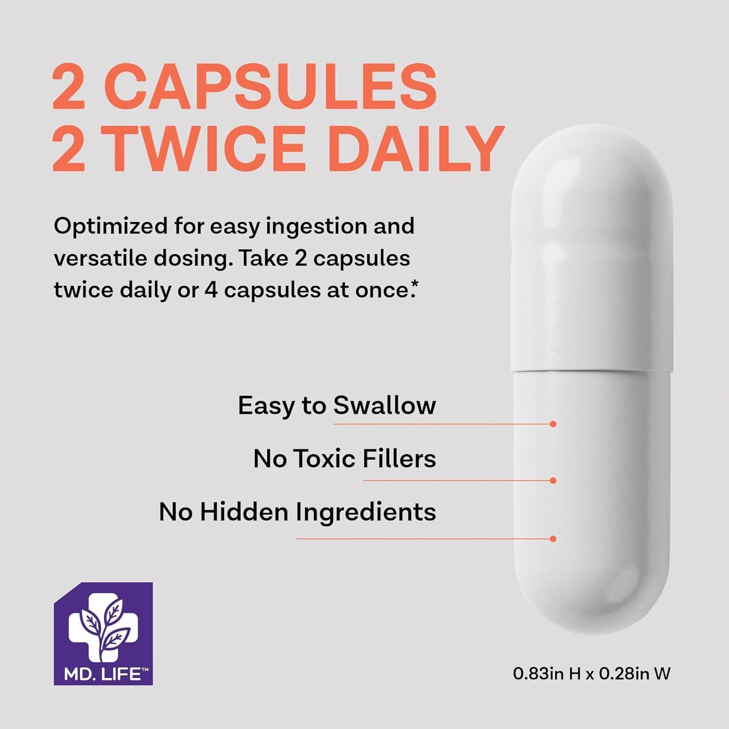 Suplemento de Potasio Magnesio Zinc Calcio MD. Life - 120 Cápsulas