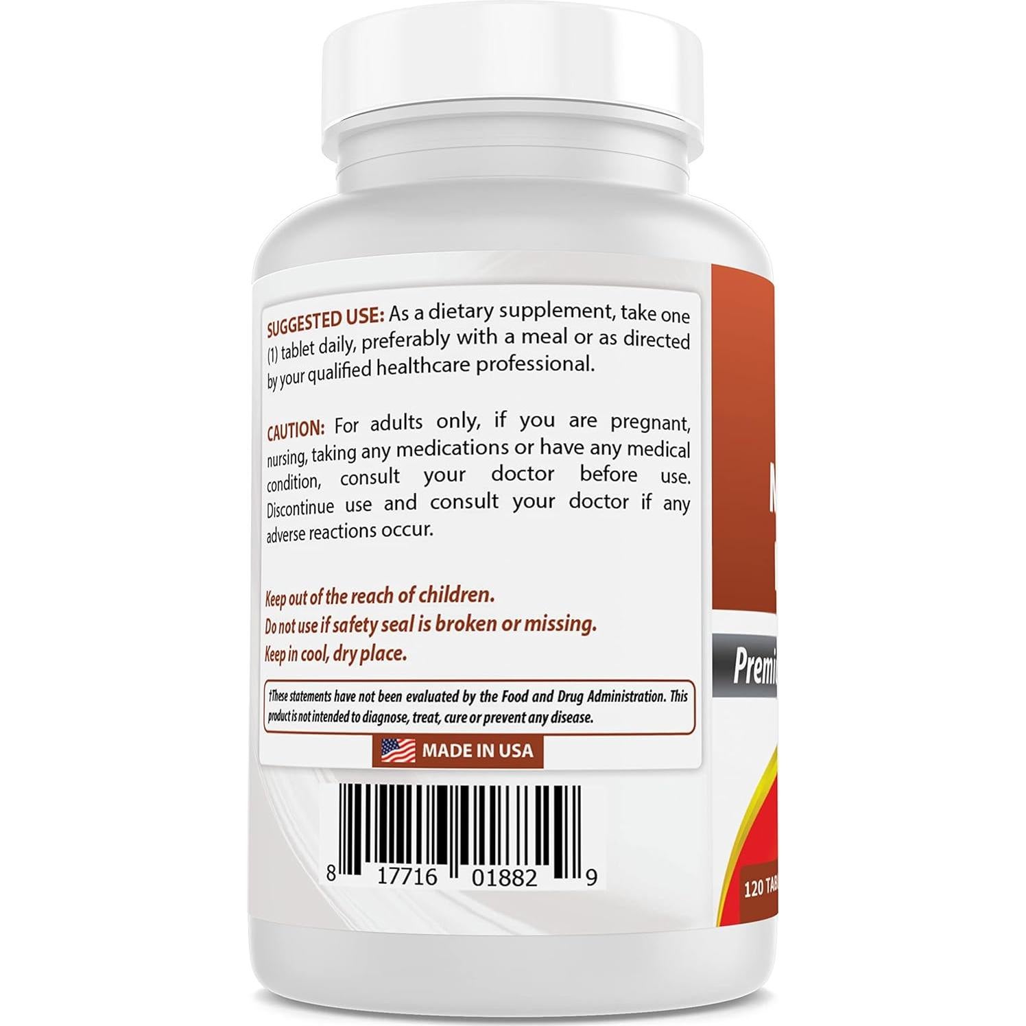 Suplemento Calcio Magnesio Potasio Mejores Naturales 120 Tabletas