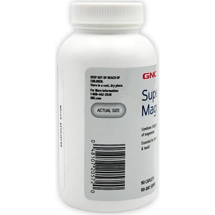 Suplemento de Magnesio GNC 400mg - 90 Tabletas para Huesos