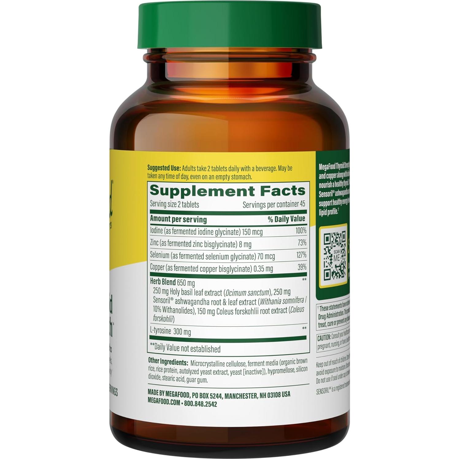 MegaFood Suplemento Tiroides 90 Tabletas Vegetariano