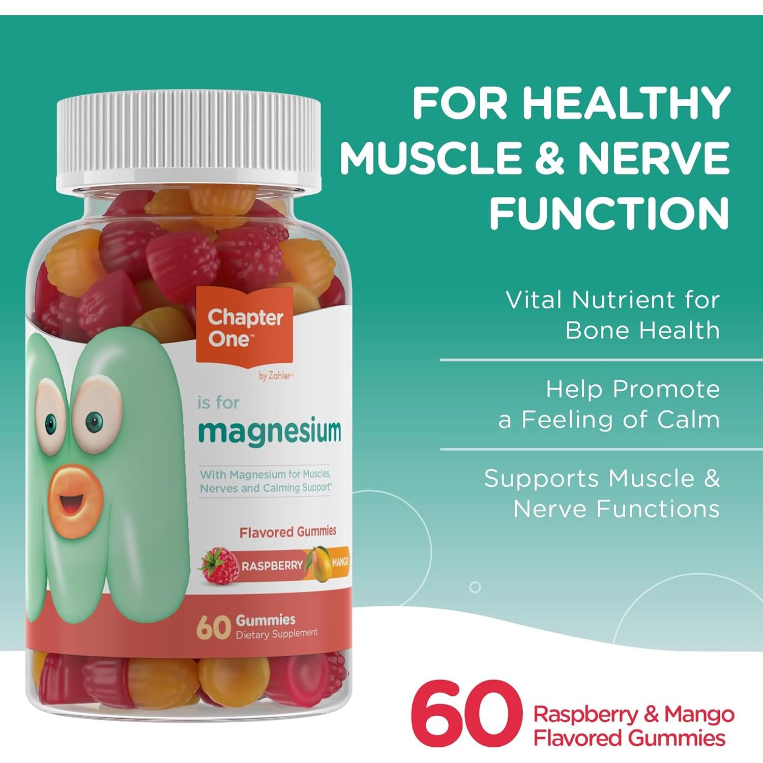 Gominolas de Magnesio Zahler 100 mg Sabor Frambuesa y Mango